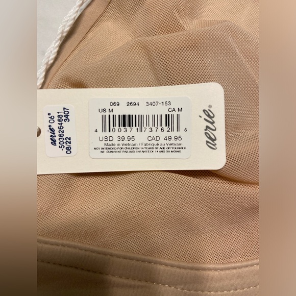 Aerie SMOOTHEZ Mesh Bralette Tan Color Size M Lightweight Sheer Stretchy - Picture 7 of 7